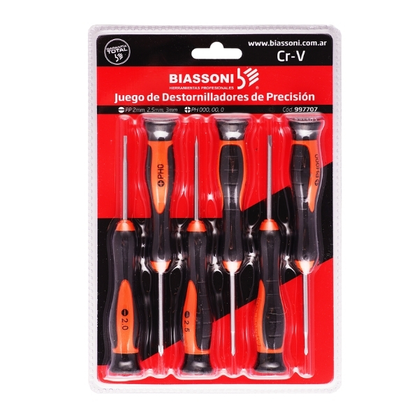 Jgo Destornillador premium de precision 6 unid (BIASSONI) NUEVO