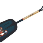 Pala estampada carbonera "hoja corta" cabo corto con empuñadura metálica con madera