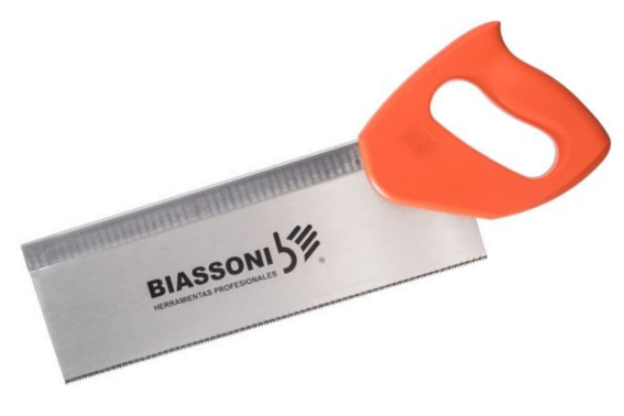 Serrucho costilla mango plastico 12"  300MM (BIASSONI)