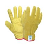 Guante 1/2 paseo vaqueta Amarillo combinado c/descarnr  IRAM