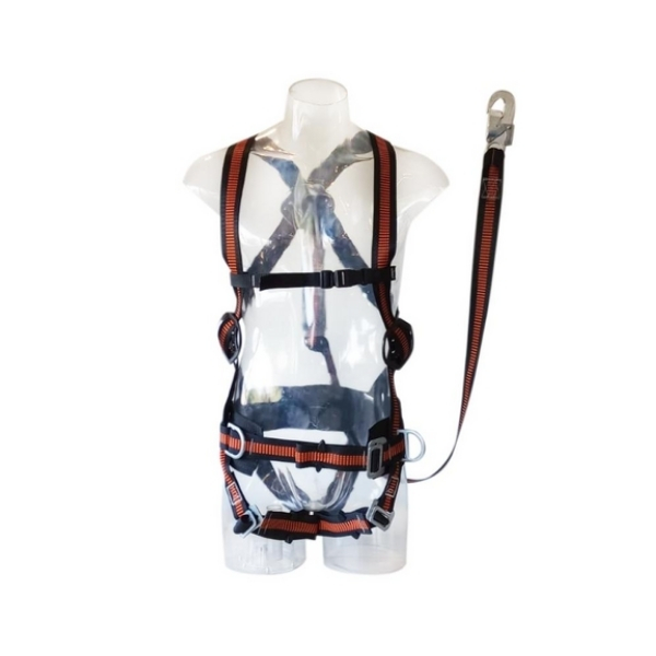 Mini Kit de arnes anticaida WXEHA13A c/cabo incorporado en cinta 1,5 mosq 18 y amortiguador (ESLINGAR)