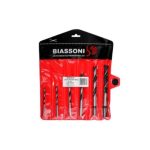 Set de Mechas 3 Puntas  para madera blanda y semidura - 6 pzas.  (BIASSONI)
