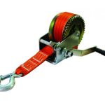 Malacate para 650KG - terminal Gancho OJO-largo 8Mts ancho 50 mm c/traba seg (Eslingar)