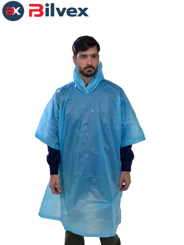 poncho pvc celeste Poncho para lluvia de PVC CELESTE - Image 1