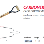 Pala Estampada Carbonera c/Corto empuñadura madera (BIASSONI)